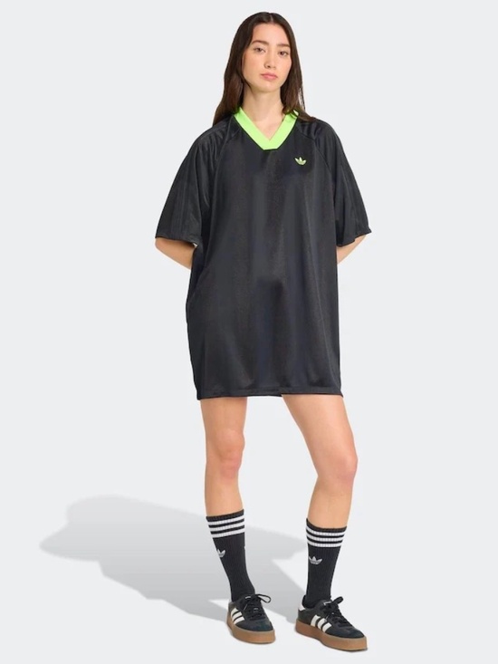 adidas Originals Dresses & Skirts - adidas Originals Large Soccer Jacquard Oversize Mini Dress Black Green KB8152
